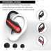 Donerton Wireless Earbuds, Bluetooth 5.1 Sport Headphones, 10Hours Single Playtime Earhooks Headset, Wireless Earphone 6D Stereo HiFi Sound Noise Cancelling for Working/Travel/Gym, Black Red